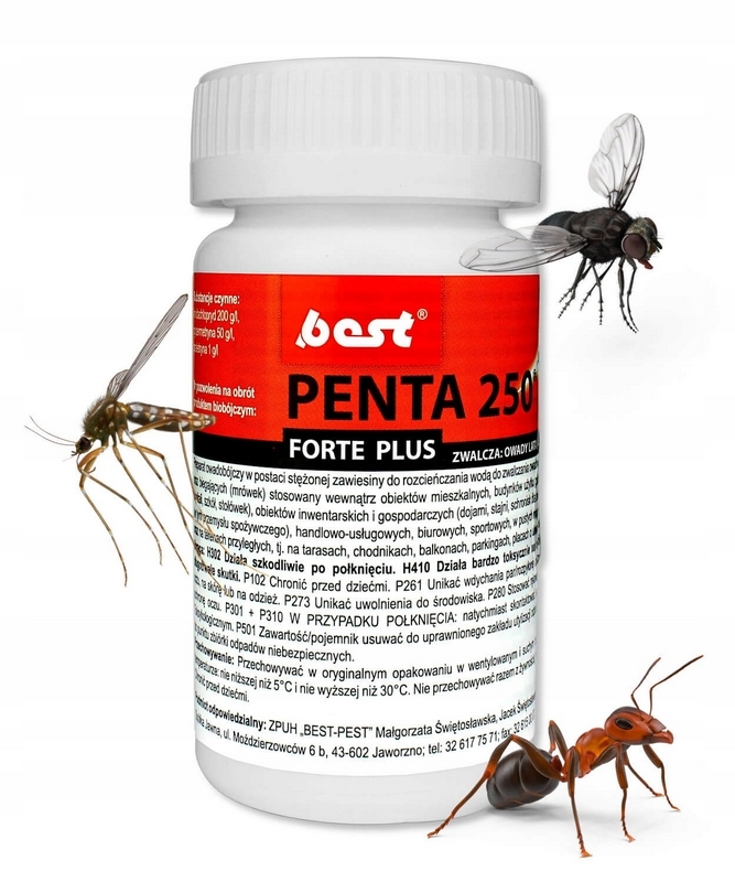 Tekutý prostriedok na boj proti pobehujúcemu a lietajúcemu hmyzu Best-Pest Penta 250 50 ml